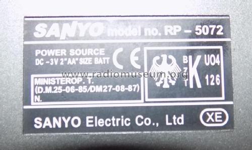 RP-5072; Sanyo Electric Co. (ID = 1972832) Radio