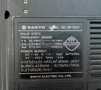 RP-7331; Sanyo Electric Co. (ID = 1688973) Radio