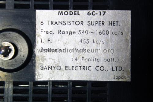 Six Transistor Deluxe 6C-17; Sanyo Electric Co. (ID = 1810629) Radio