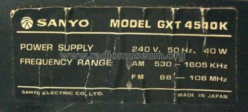 Solid State Stereo GXT-4540K; Sanyo Electric Co. (ID = 2692614) Radio