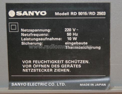Stereo Cassette Deck RD-2503; Sanyo Electric Co. (ID = 2223041) Reg-Riprod