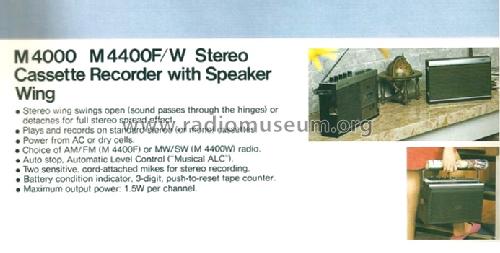 Stereo Cassette Recorder M-4400 W; Sanyo Electric Co. (ID = 1496153) Radio