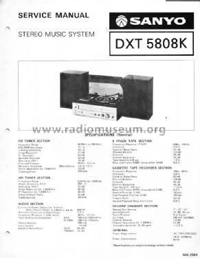 Stereo Music System DXT 5808K; Sanyo Electric Co. (ID = 2048053) Radio