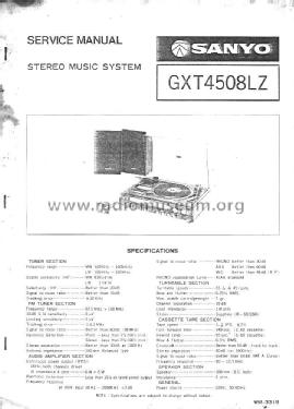 Stereo Music System GXT 4508LZ; Sanyo Electric Co. (ID = 2060709) Radio