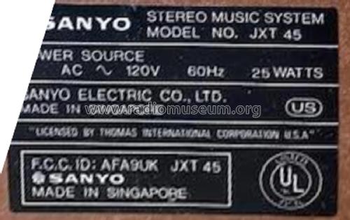 Stereo Music System JXT-45; Sanyo Electric Co. (ID = 2843983) Radio