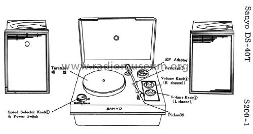 Stereo Phonograph DS-40T; Sanyo Electric Co. (ID = 1713117) Ampl/Mixer