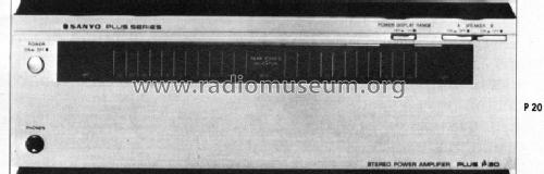 Stereo Power Amplifier Plus P20; Sanyo Electric Co. (ID = 952030) Ampl/Mixer