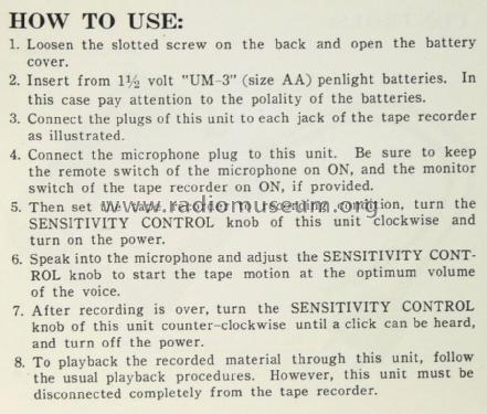 Voice Operation VO-1; Sanyo Electric Co. (ID = 1716492) Divers