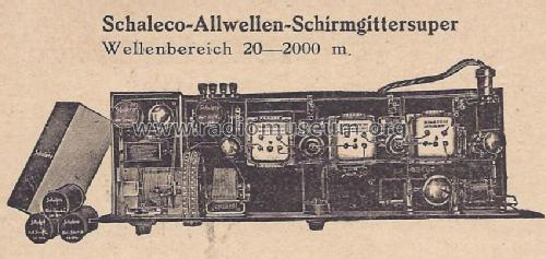 6-Röhren-Schaleco-Allwellen- Schirmgitter-Super; Schaleco - Schackow, (ID = 1521999) Radio