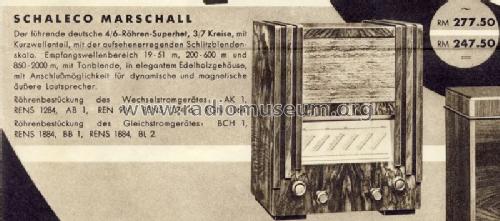 Marschall W/SM; Schaleco - Schackow, (ID = 1207364) Radio