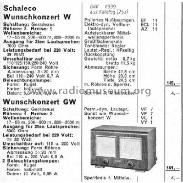 Wunschkonzert GW; Schaleco - Schackow, (ID = 708516) Radio