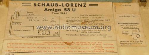 Amigo 58U Type 9028; Schaub und Schaub- (ID = 966337) Radio