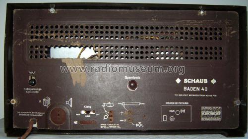 Baden 40W; Schaub und Schaub- (ID = 1377756) Radio