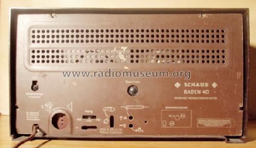 Baden 40W; Schaub und Schaub- (ID = 750391) Radio