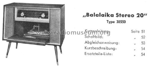 Balalaika Stereo 20 38550; Schaub und Schaub- (ID = 38006) Radio