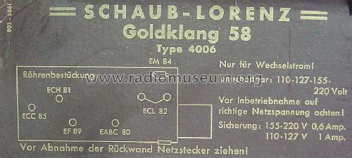 Goldklang 58 4006; Schaub und Schaub- (ID = 791565) Radio