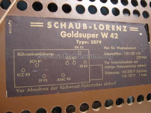 Goldsuper W42 Type 3079; Schaub und Schaub- (ID = 1304935) Radio