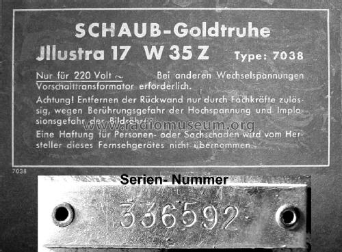 Goldtruhe Illustra 17 W35Z 7038; Schaub und Schaub- (ID = 477572) TV Radio