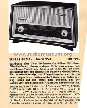 Goldy 250 27010; Schaub und Schaub- (ID = 493621) Radio