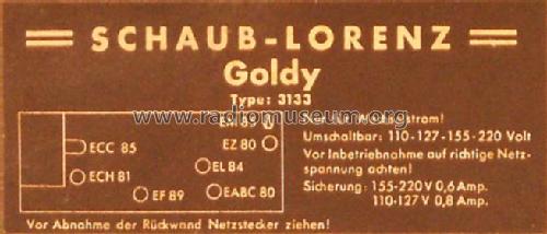 Goldy 3133; Schaub und Schaub- (ID = 192022) Radio