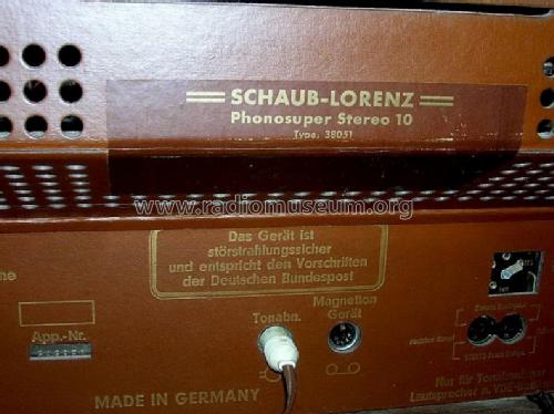 Phonosuper Stereo 10; Schaub und Schaub- (ID = 581188) Radio