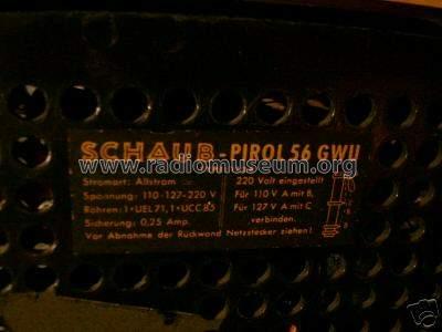 Pirol 1124 56GWU; Schaub und Schaub- (ID = 101575) Radio