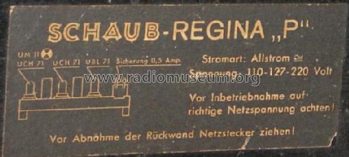 Regina P; Schaub und Schaub- (ID = 94989) Radio