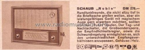 Rubin ; Schaub und Schaub- (ID = 29406) Radio