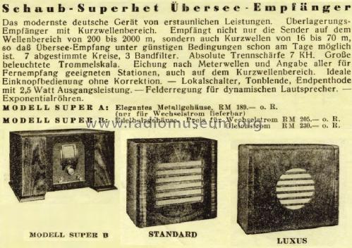 Super B ; Schaub und Schaub- (ID = 1361197) Radio