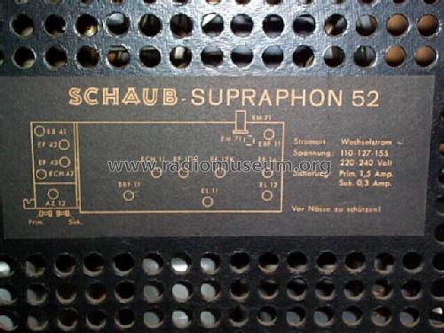 Supraphon 52; Schaub und Schaub- (ID = 322506) Radio