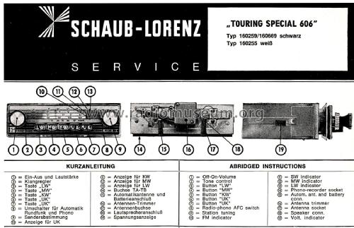 Touring Special 606; Schaub und Schaub- (ID = 2704693) Car Radio