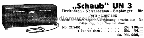 UN3 ; Schaub und Schaub- (ID = 1886832) Radio