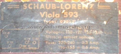 Viola 593 Type 02022; Schaub und Schaub- (ID = 813320) Radio