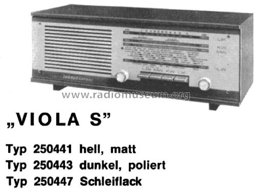Viola S Typ 250441 / 250443 / 250447; Schaub und Schaub- (ID = 190183) Radio