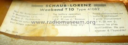 Weekend T10 Type 41082; Schaub und Schaub- (ID = 1900645) Radio