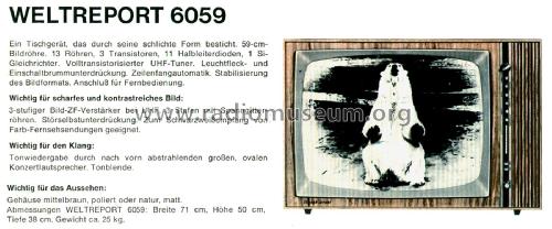 Weltreport 6059 440451/440453 Ch= 6011; Schaub und Schaub- (ID = 2339596) Television