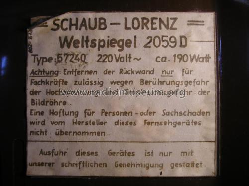 Weltspiegel 2059D 57420; Schaub und Schaub- (ID = 1788334) Television