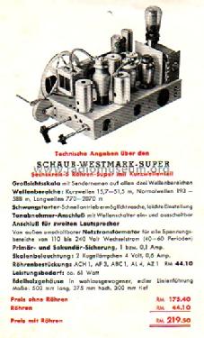 Westmark-Super W; Schaub und Schaub- (ID = 410864) Radio