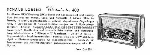 Westminster 400 24110; Schaub und Schaub- (ID = 1605161) Radio