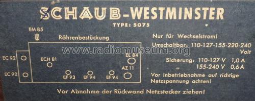 Westminster 5075; Schaub und Schaub- (ID = 877360) Radio