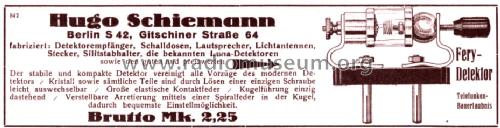 Aufsteck-Detektor Fery; Schiemann, Hugo; (ID = 1611808) Radio part