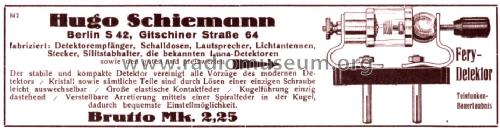 Aufsteck-Detektor Fery; Schiemann, Hugo; (ID = 1611808) Radio part
