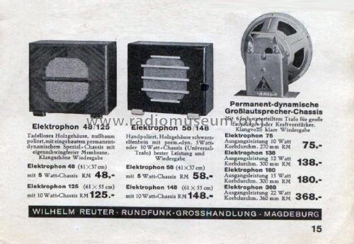 Elektrophon 125; Schiemann, Hugo; (ID = 2817192) Speaker-P