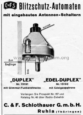 Blitzschutz-Automat Duplex; Schlothauer, C.& F., (ID = 962906) Radio part