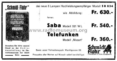 SR834; Schmidt-Flohr AG; (ID = 2676810) Radio