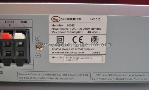 DVD/CD/MP3 Home Theater System HCS 515; Schneider (ID = 1979728) Radio