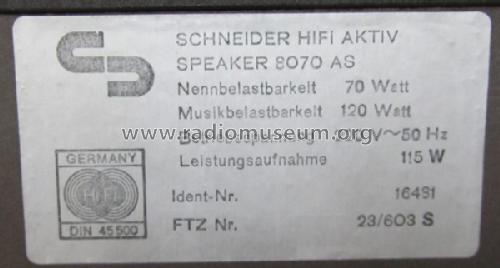 Aktivlautsprecher DCS-8070AS; Schneider (ID = 1494643) Speaker-P