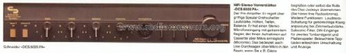 HiFi Stereo PreAmplifier DCS-8025PA; Schneider (ID = 1420386) Ampl/Mixer