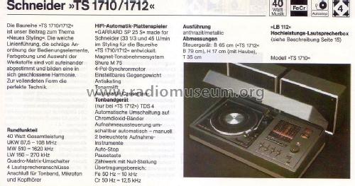 Stereo Musiccenter TS1712; Schneider (ID = 1740018) Radio