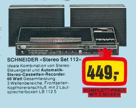 Stereo-Set 112; Schneider (ID = 1769681) Radio